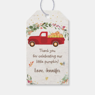 Little Pumpkin Truck Thank You Gift Tags