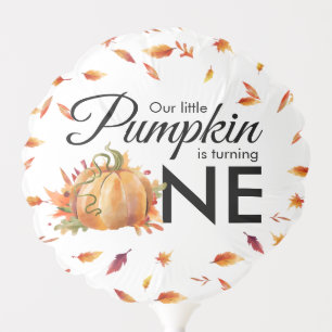Little Pumpkin Turning One Autumn Fall Birthday Balloon
