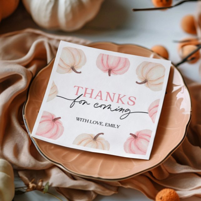 Little Pumpkin Turning One Birthday  Napkins (Creator Uploaded)