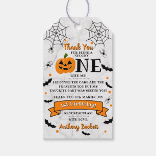 Little Pumpkin Turning One Halloween 1st Birthday Gift Tags