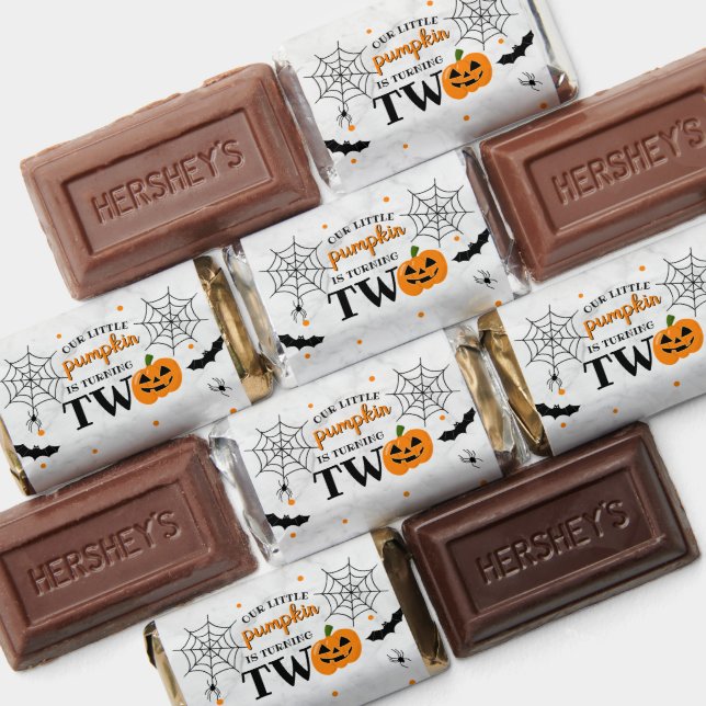 Little Pumpkin Turning Two Halloween 2nd Birthday Hershey's Miniatures (Assorted)