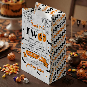 Little Pumpkin Turning Two Halloween 2nd Birthday Small Gift Bag