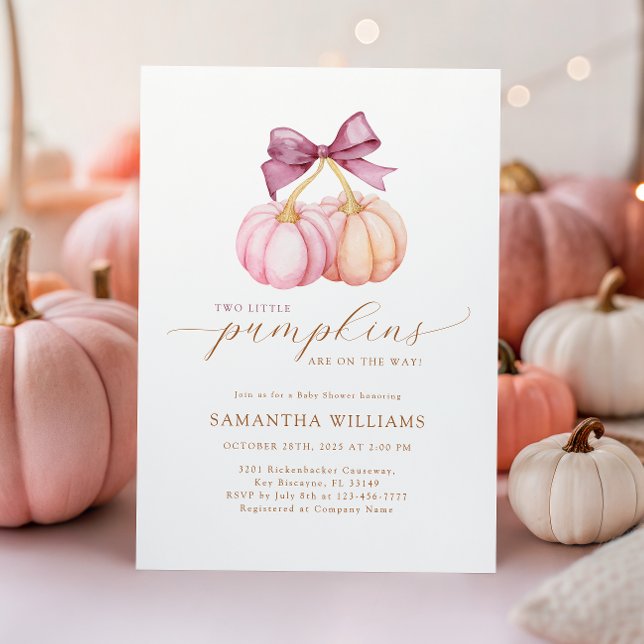 Little Pumpkin Twins Baby Shower Invitation (Creator Uploaded)
