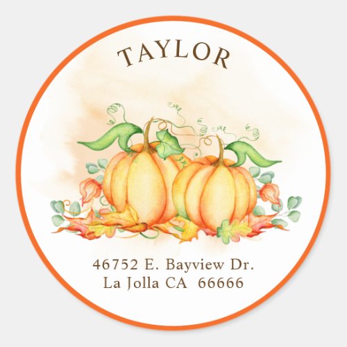 Little Pumpkin Twins Orange Return Address Labels