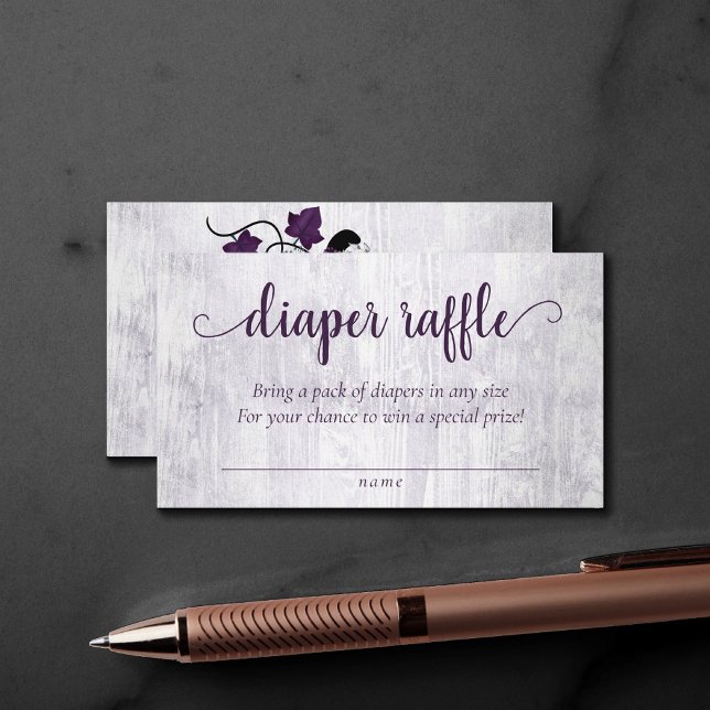 Little Pumpkin | Violet Plum Purple Diaper Raffle Enclosure Card (Creator Uploaded)