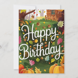 Little Pumpkin Warm Autumn Fall Happy Birthday Card