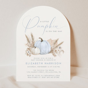 Little Pumpkin Watercolor Baby Boy Shower Arch Invitation