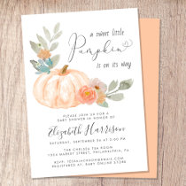 Little Pumpkin Watercolor Baby Shower Invitation
