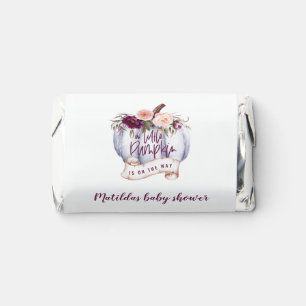 Little pumpkin watercolor fall baby shower edible  hershey's miniatures