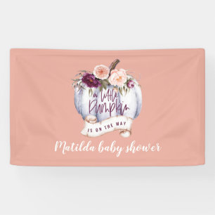 Little pumpkin watercolor fall baby shower party banner