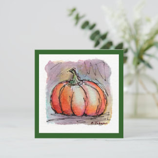 Little Pumpkin Watercolor Greeting Card