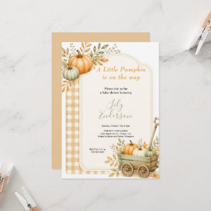 little pumpkin watercolor orange babyshower Party Invitation