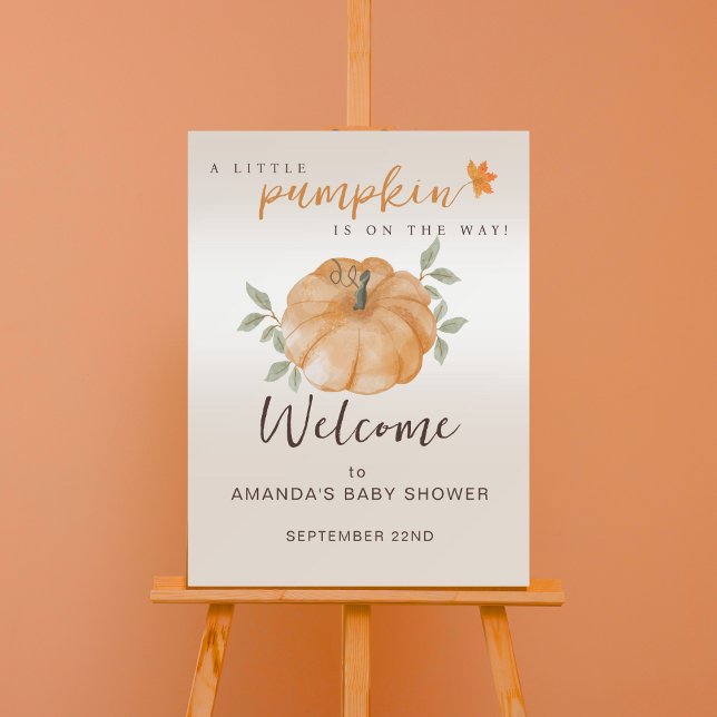  Little Pumpkin Welcome Autumn Fall Baby Shower Foam Board (Creator Uploaded)