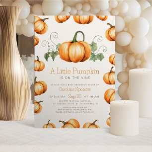 Little Pumpkin Whimsical Baby Shower Invitation