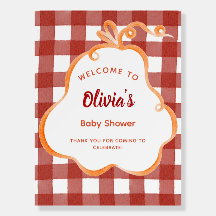 Little Pumpkin Whimsical Ribbon Frame Baby Shower