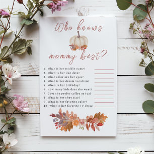 Little Pumpkin Who knows mommy best Baby Shower Flyer