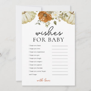Little Pumpkin Wishes For Baby Shower Card