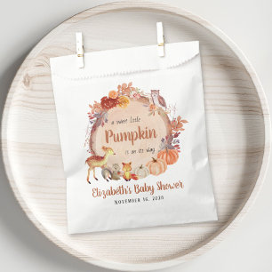 Little Pumpkin Woodland Animals Baby Shower Favor Bag