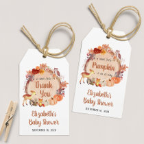 Little Pumpkin Woodland Baby Shower Thank You Gift Tags