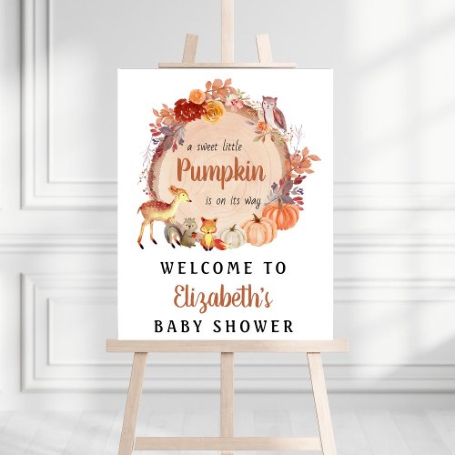 Little Pumpkin Woodland Baby Shower Welcome Foam Board