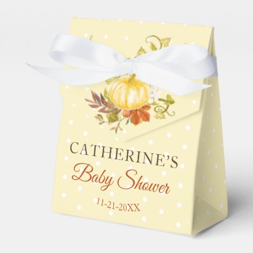 Little Pumpkin Yellow Rustic Country Baby Shower Favor Boxes