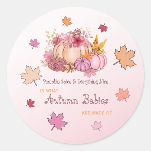 Little Pumpking Spice  Nice Pink Fall in Love Classic Round Sticker