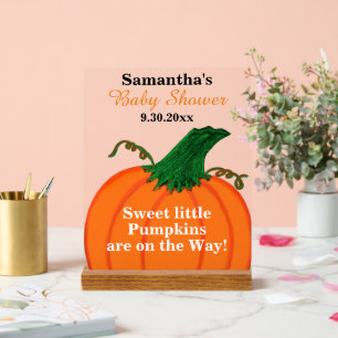 Little Pumpkins Multiples Baby Shower Acrylic Sign