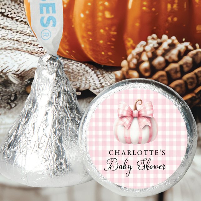 Little Pumpkin's Pink Gingham Hershey®'s Kisses® (Creator Uploaded)