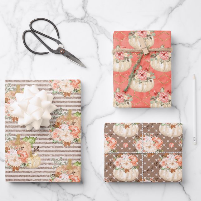 Little Pumpkins Wrapping Paper Sheets (Front)