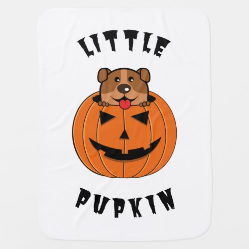 Little Pupkin Pumpkin  Dog Baby Blanket