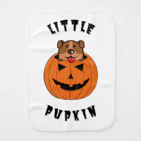 Little Pupkin Pumpkin & Dog Baby Burp Cloth