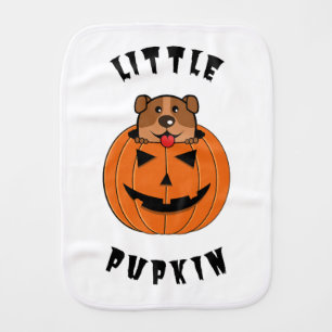 "Little Pupkin" Pumpkin & Dog Baby Burp Cloth