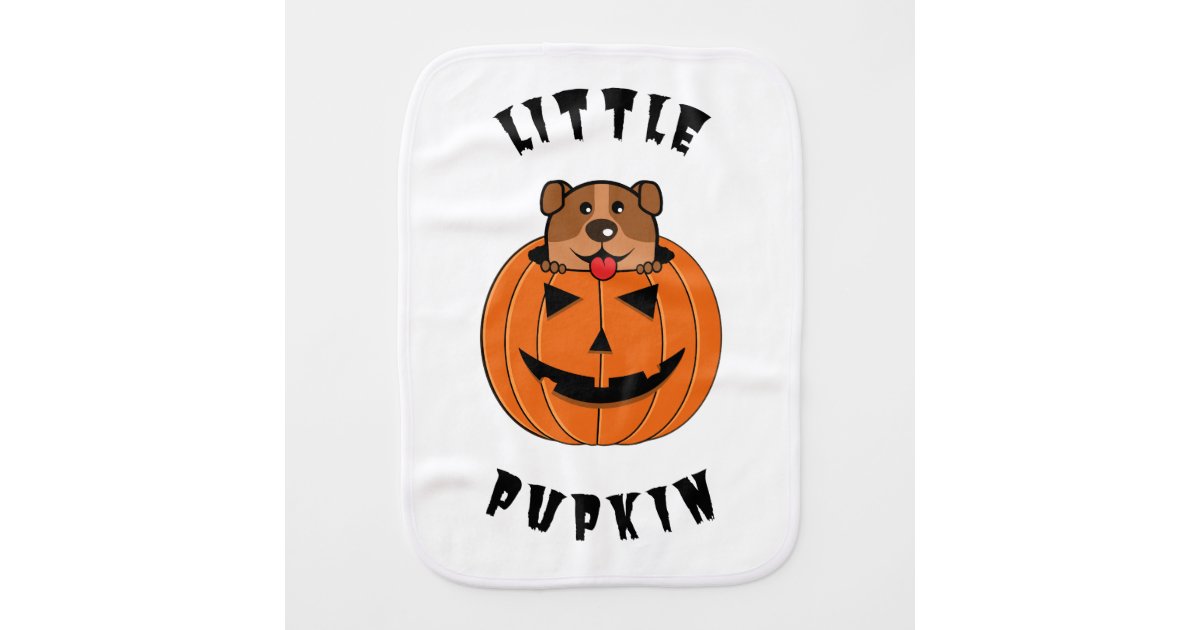 Little Pupkin Pumpkin & Dog Baby Burp Cloth
