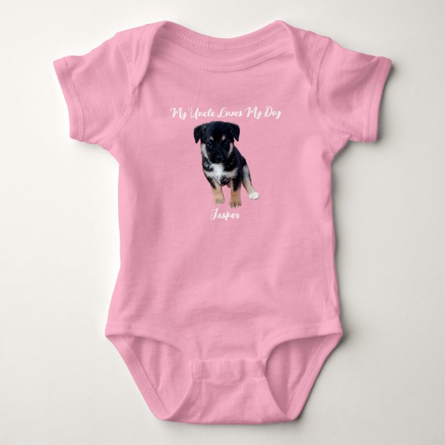 Little Pup's Pal: Personalized Dog Photo Baby Body Baby Bodysuit (Front)