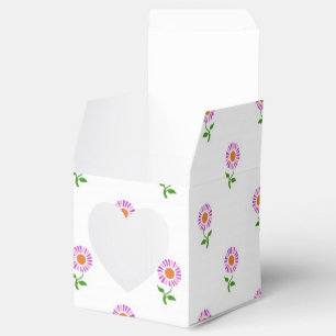 Little Purple Flowers on White Favor Boxes