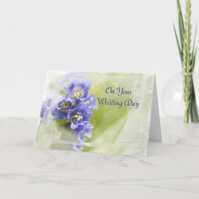 Little Purple Garden Flowers Wedding Day Card (Front)