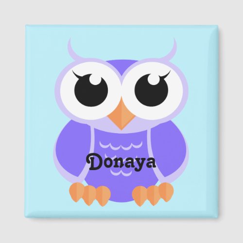 Little Purple Owl _ personalized Magnet