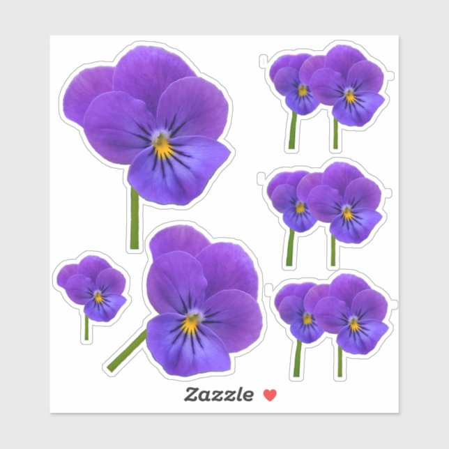 Little Purple Pansies Assortment Sticker (Sheet)