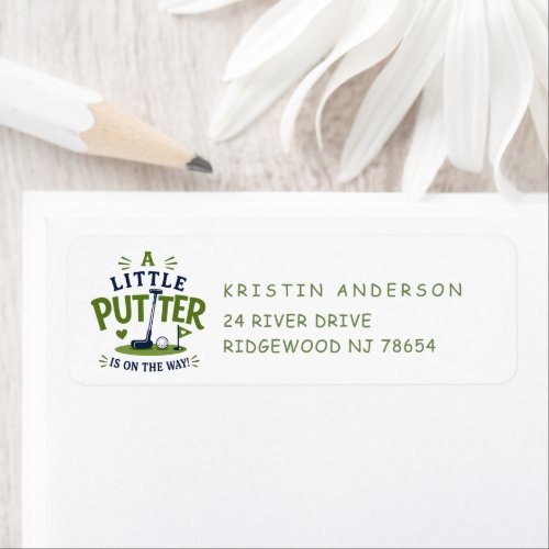 Little Putter Baby Shower Address Label