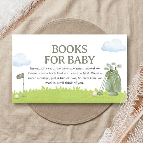 Little Putter Golf Baby Shower Books for Baby Enclosure Card