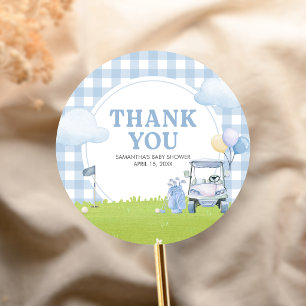 Little Putter Golf Baby Shower Classic Round Sticker