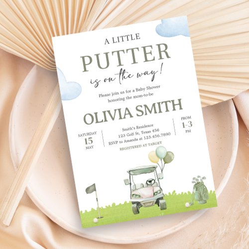 Little Putter Golf Baby Shower Invitation