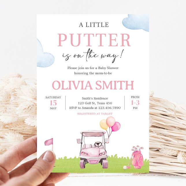 Little Putter Golf Baby Shower Invitation (Creator Uploaded)