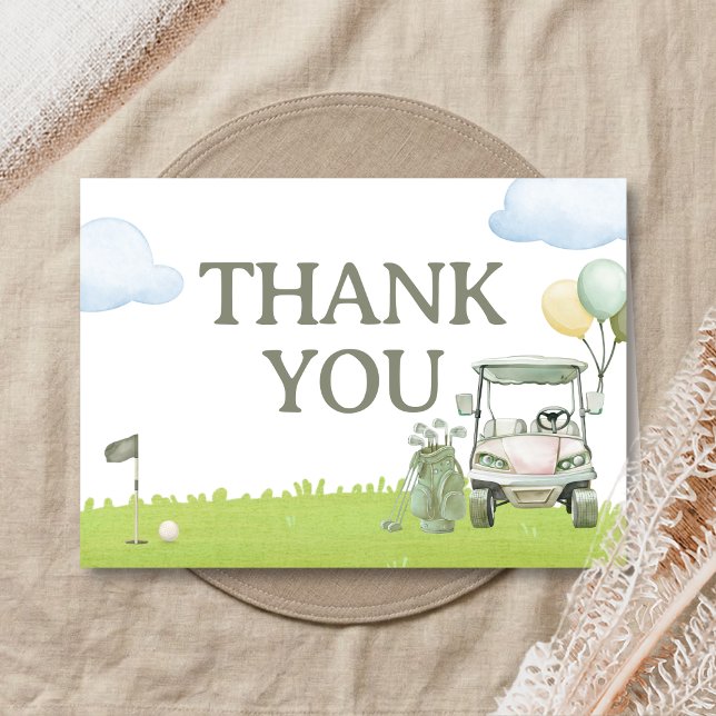 Little Putter Golf Baby Shower Thank You Card (Golf Little Putter Baby Shower Thank You Card)