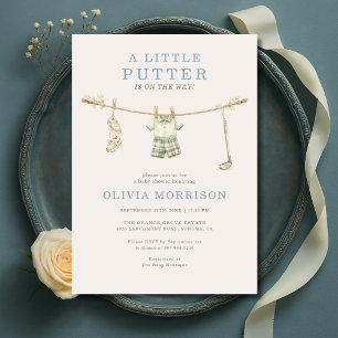 Little Putter Golf Clothesline Boy Baby Shower Invitation
