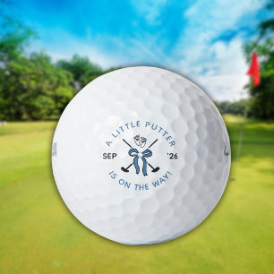Little Putter Golf Pregnancy Announcement Blue Bow Balls