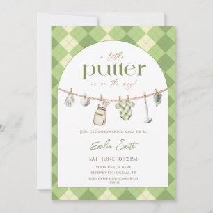 Little Putter is on the way Golf baby shower Invitation
