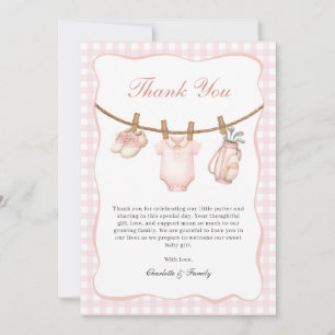 Little Putter Pink Golf Clothesline Thank You Card
