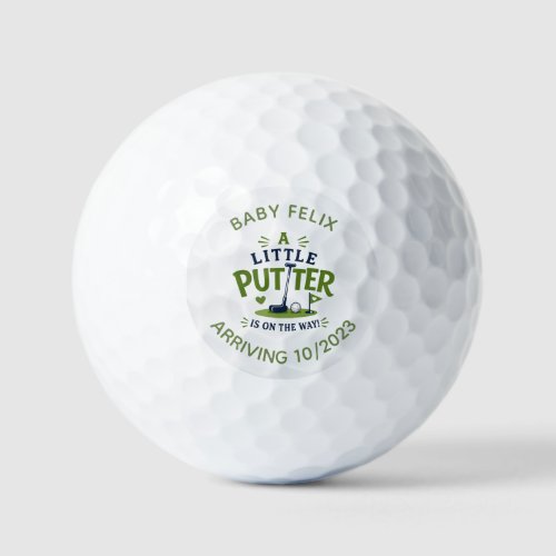 Little Putter Pregnancy Announcement Golf Ball