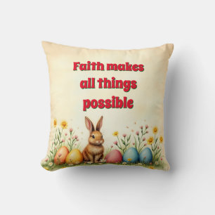 Little Rabbit And Easter Eggs Popular Collection Throw Pillow